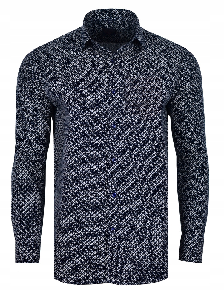 50/51 Košile Vzory Černá Dlouhý Velká