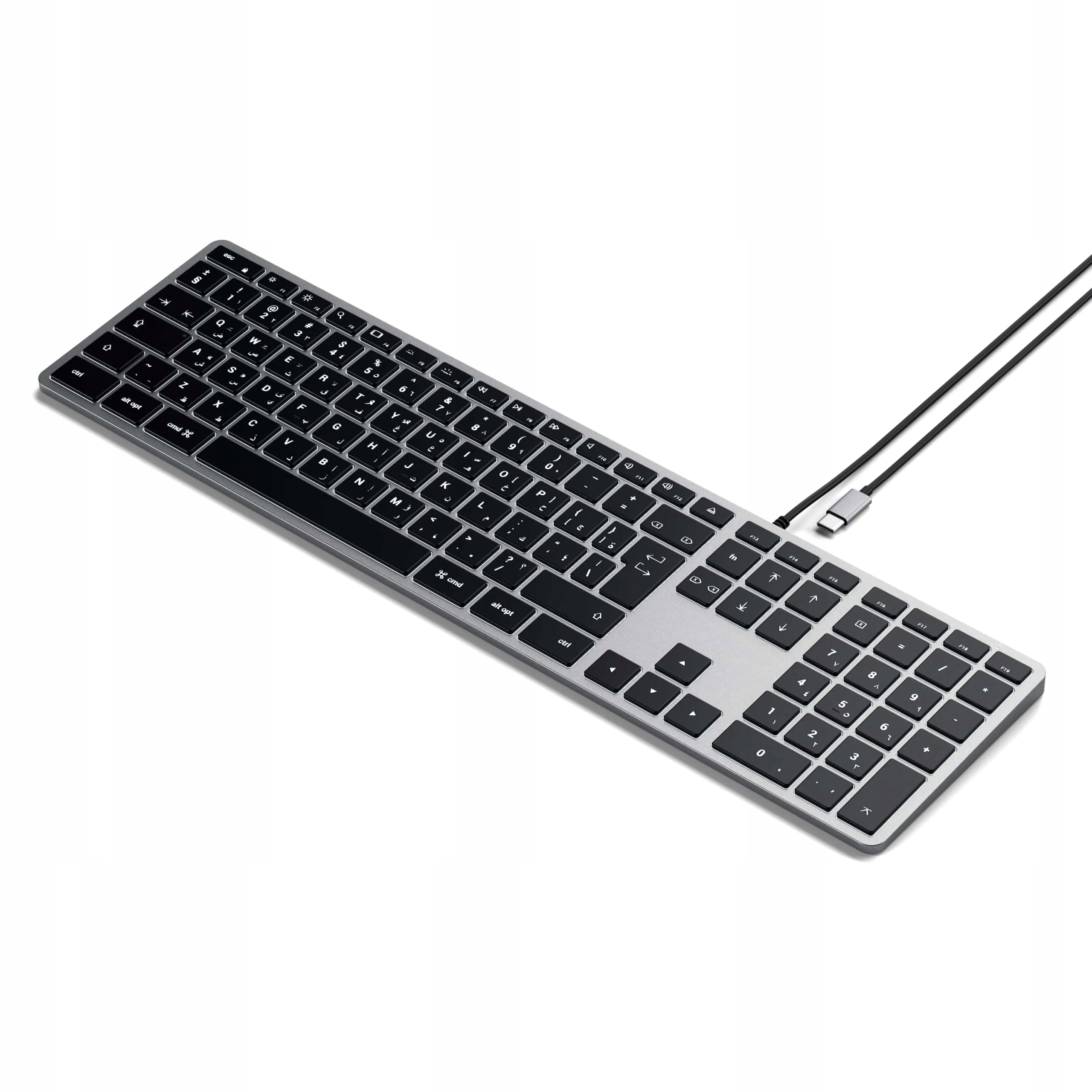 Kabelová klávesnice Usb C Qwerty Satechi Slim W3 Wired ST-UCSW3M šedá