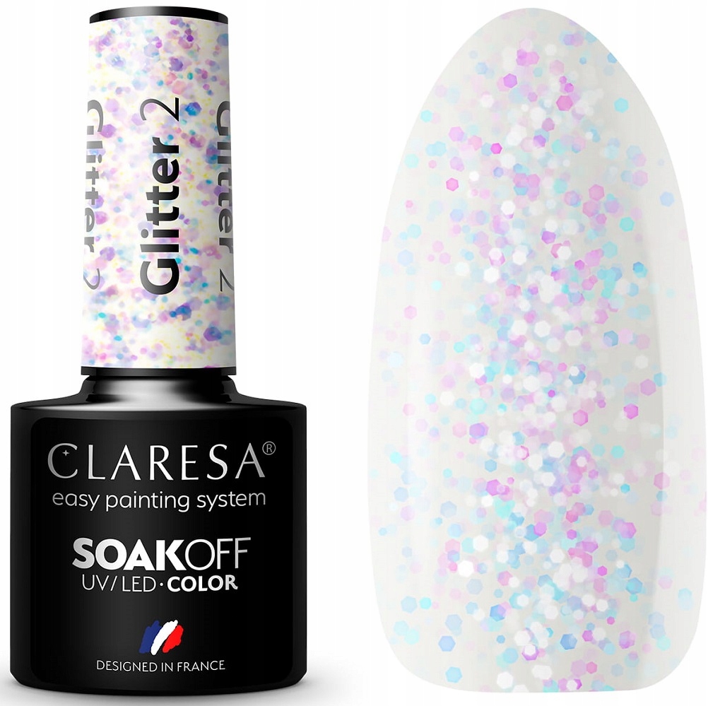 

Claresa Lakier Hybrydowy Glitter 2 Transparentny