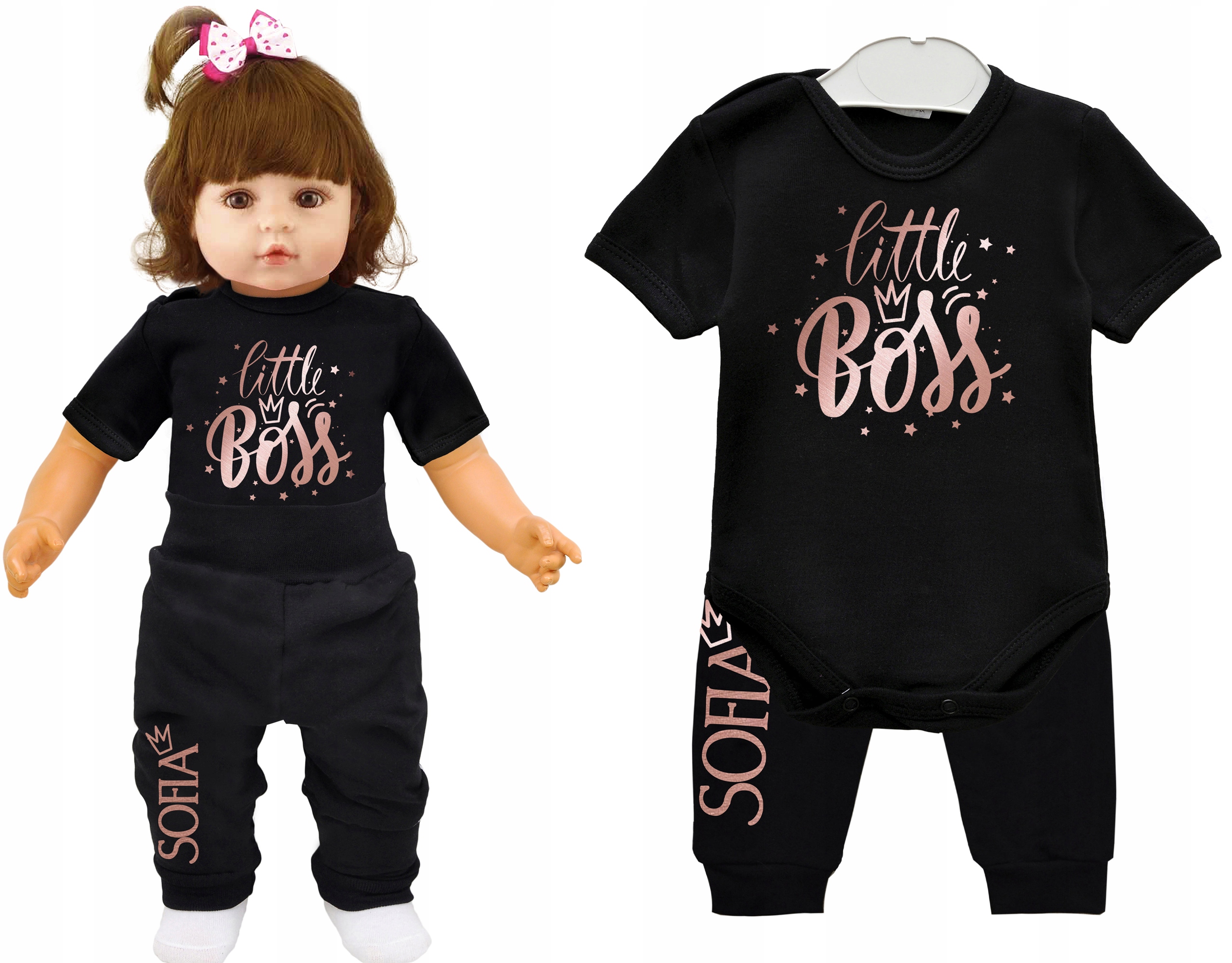 

Komplet body spodnie Little Boss Imię dziecka r 80