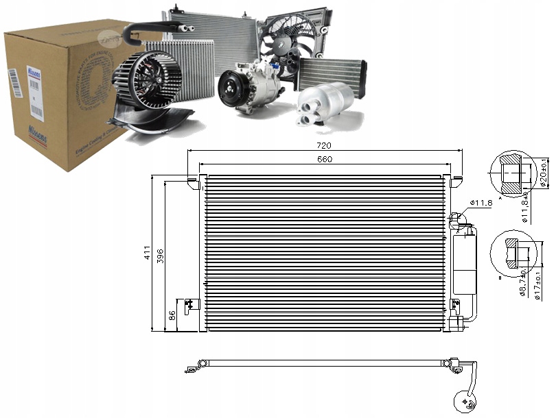 Kondenzátor Klimatizace Cadillac Bls Saab 9-3 9-3X Asistent Kolize #34