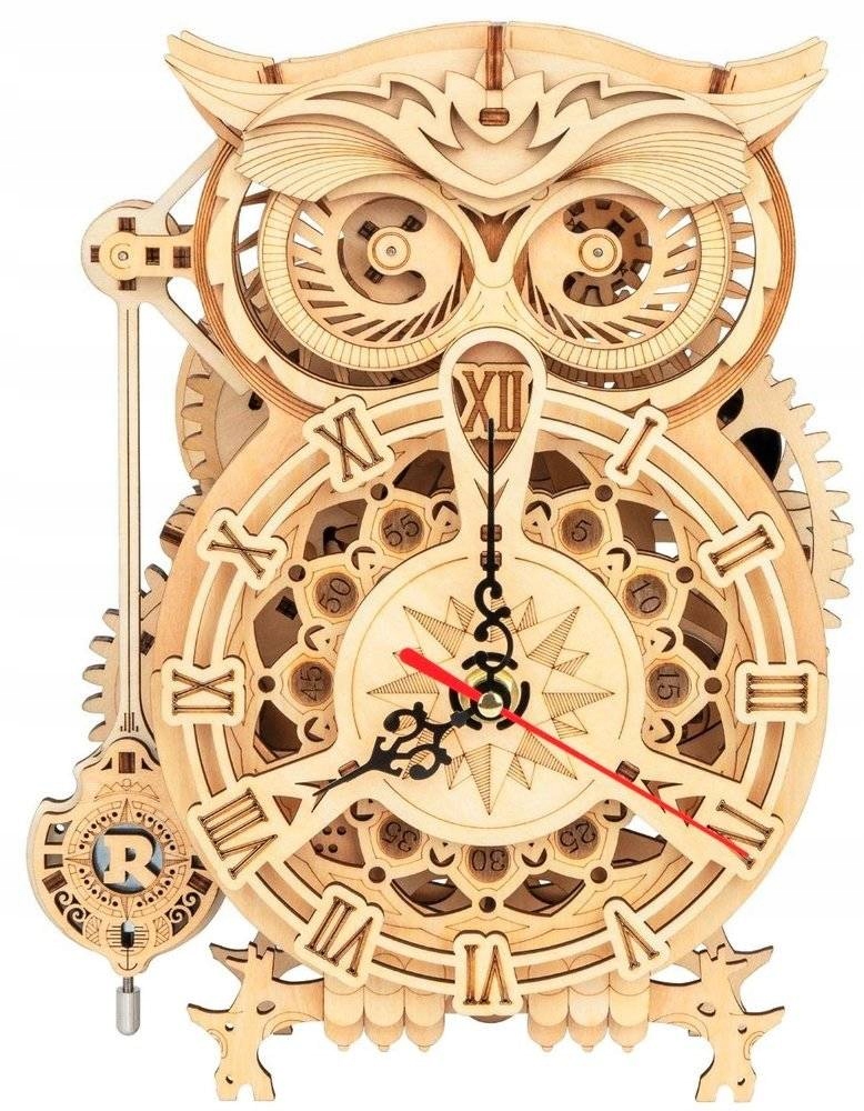 

Robotime Drewniany Model Puzzle 3D Zegar Sowa