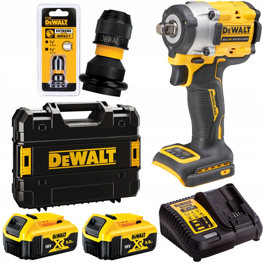 Rázový uťahovák 406 Nm DeWALT DCF921P2T adaptér bitu