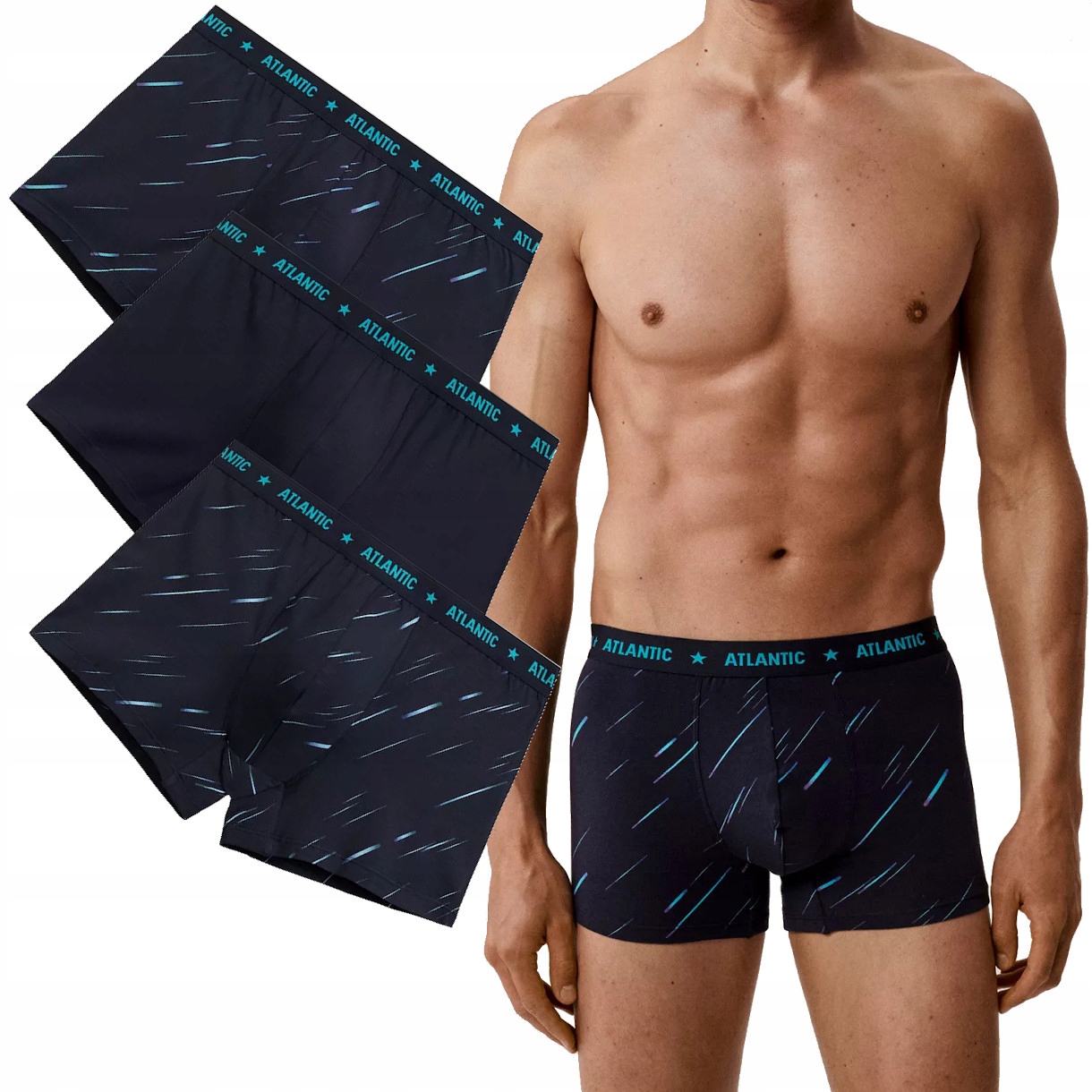 Pánské Boxerky Atlantic 3MH224/ Námořnická Modrá XL