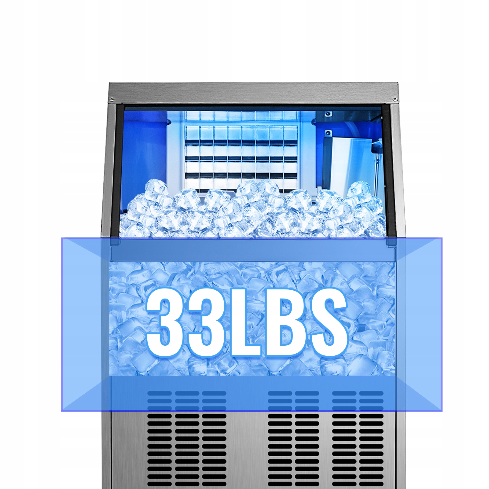 VEVOR Maszyna do Lodu 50KG z Pompa Odwadniająca Wydajność 50 kg/24 h