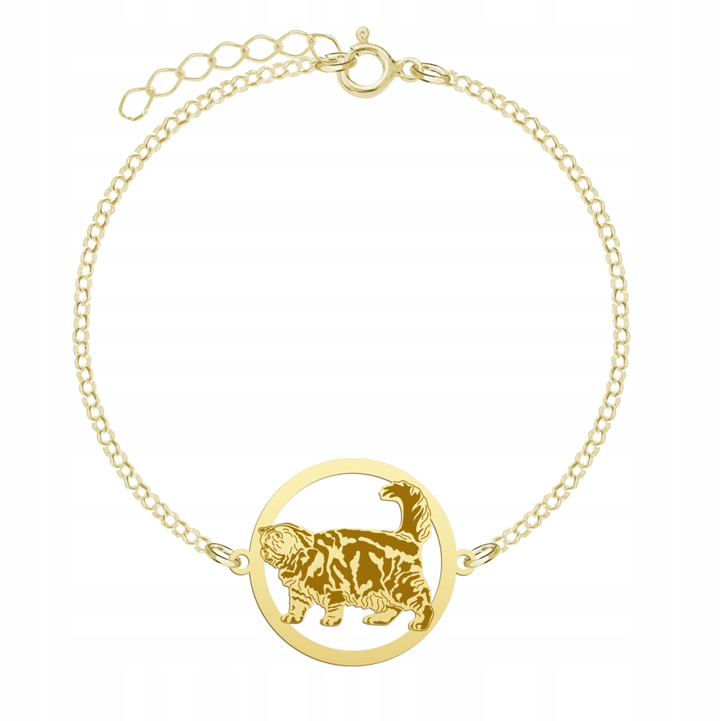 Zlatý náramek Kočka Exotický 925 Řetízek Šperky jako Dárek Gravírování