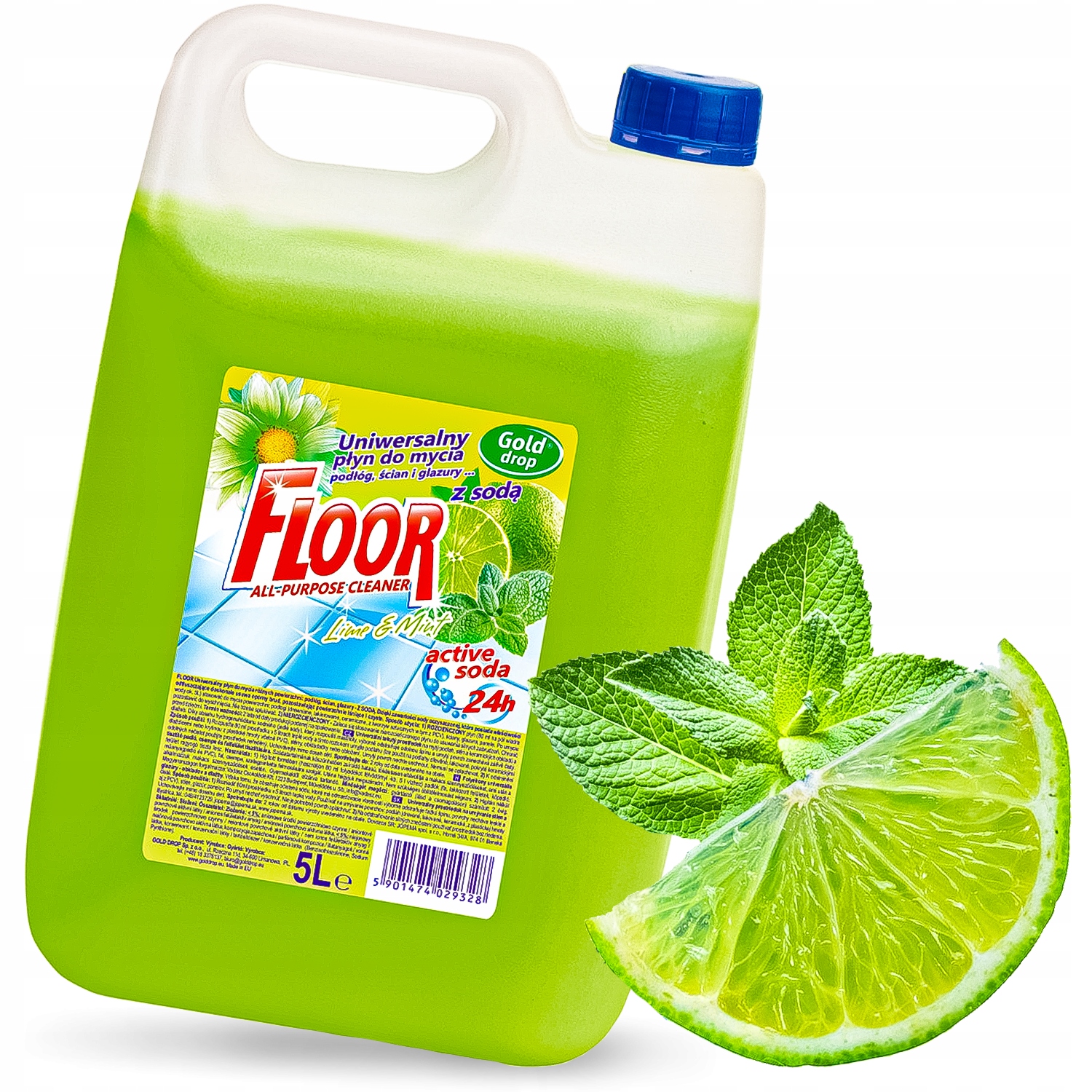 

Płyn Mycia Podłóg 5l Uniwersalny Limonka z Miętą