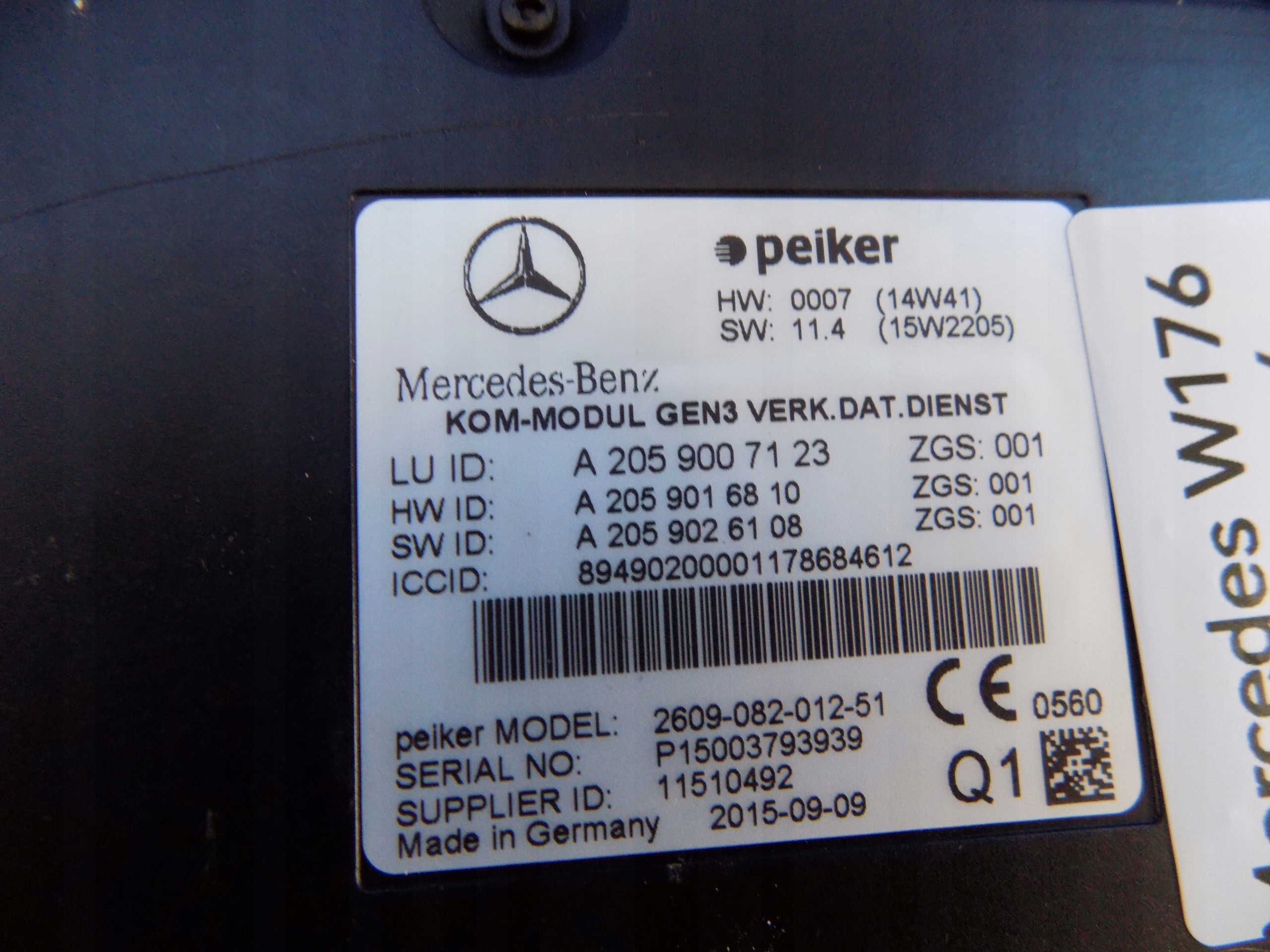 modulo Centralina VENTOLA MERCEDES W176 2,2CDI