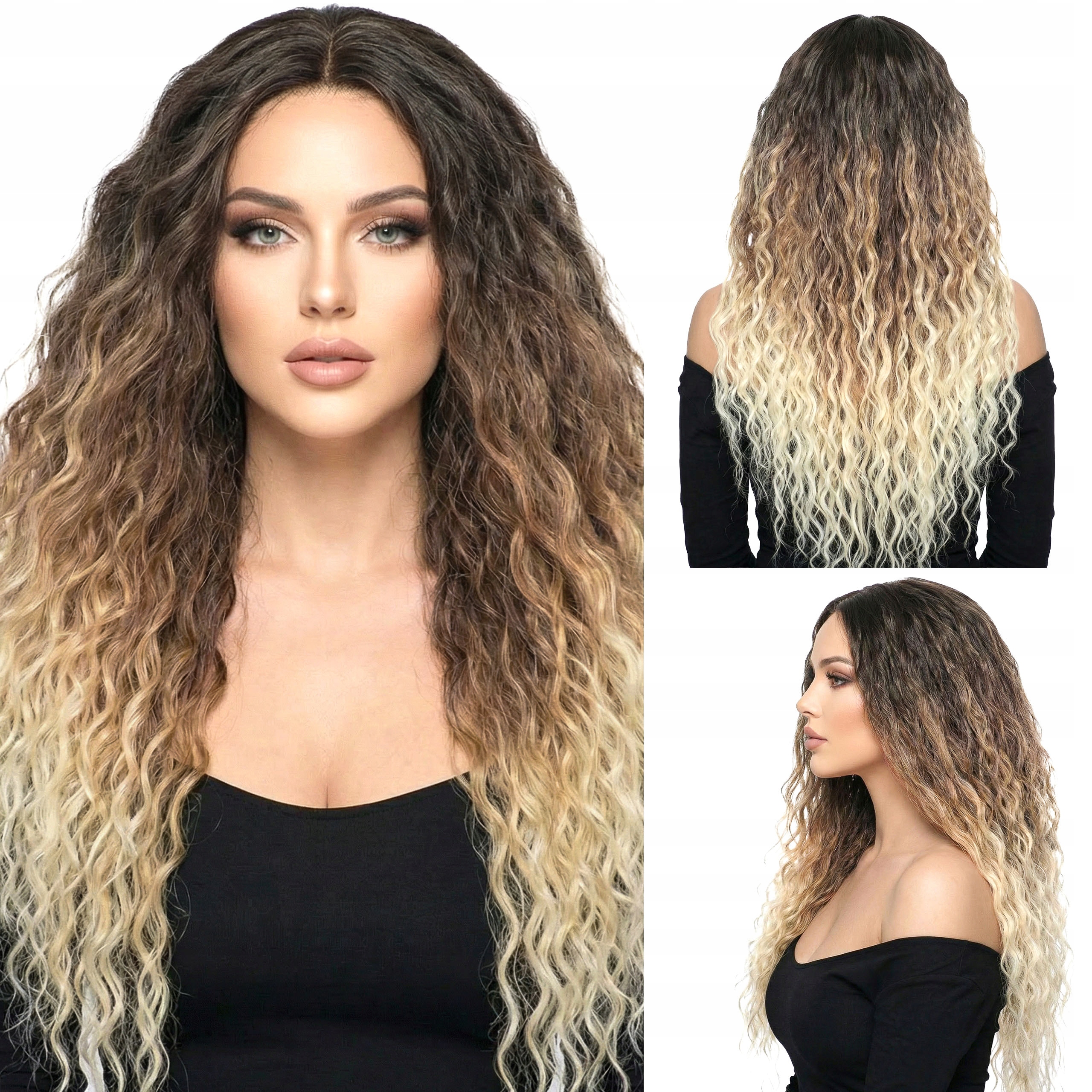 Paruka Syntetické umělé vlasy Afroloky Arielky Lace Top Afro Ombre
