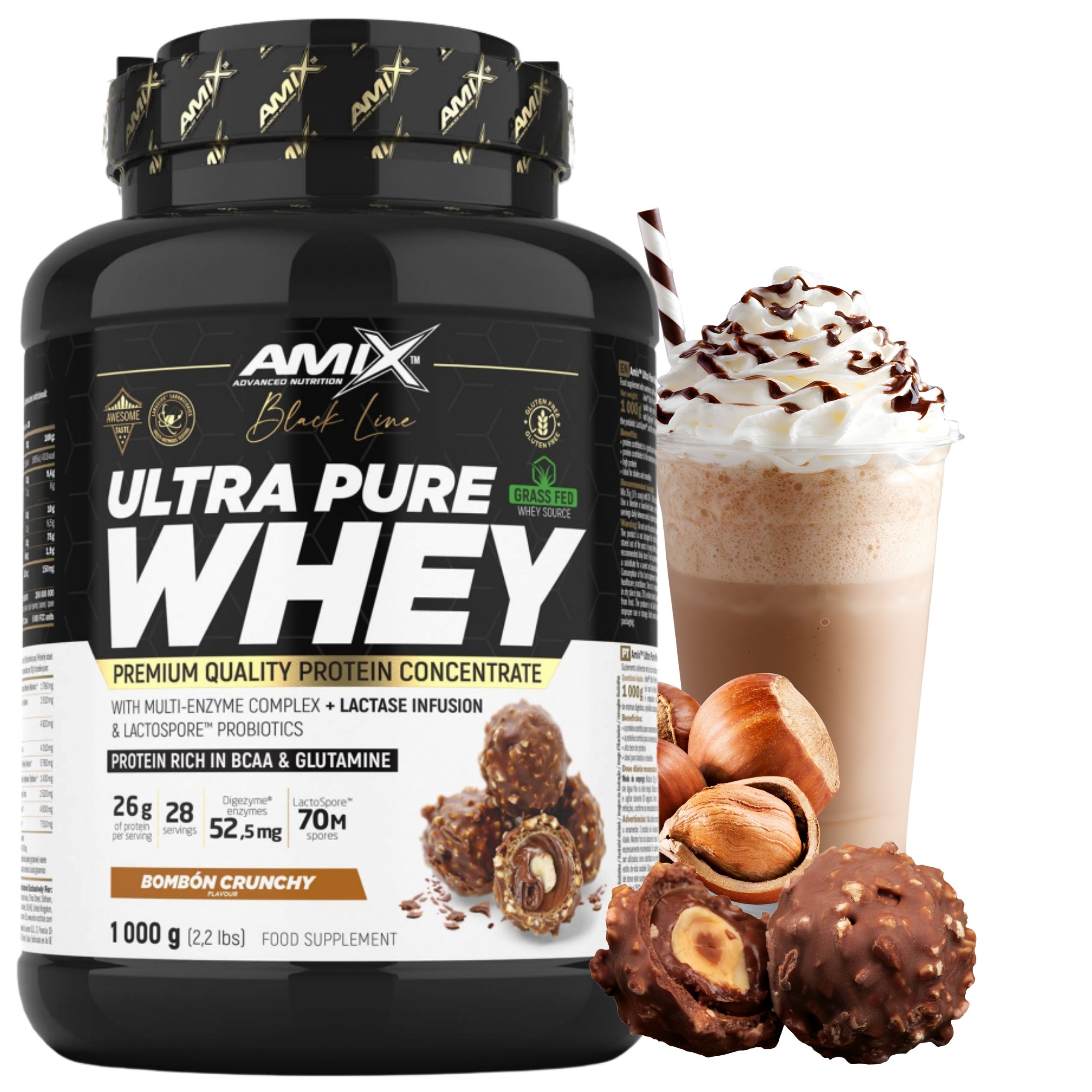 Syrovátkový Koncentrát Wpc Ultra Pure Whey Čokoládovo-oříškový protein 1000 g