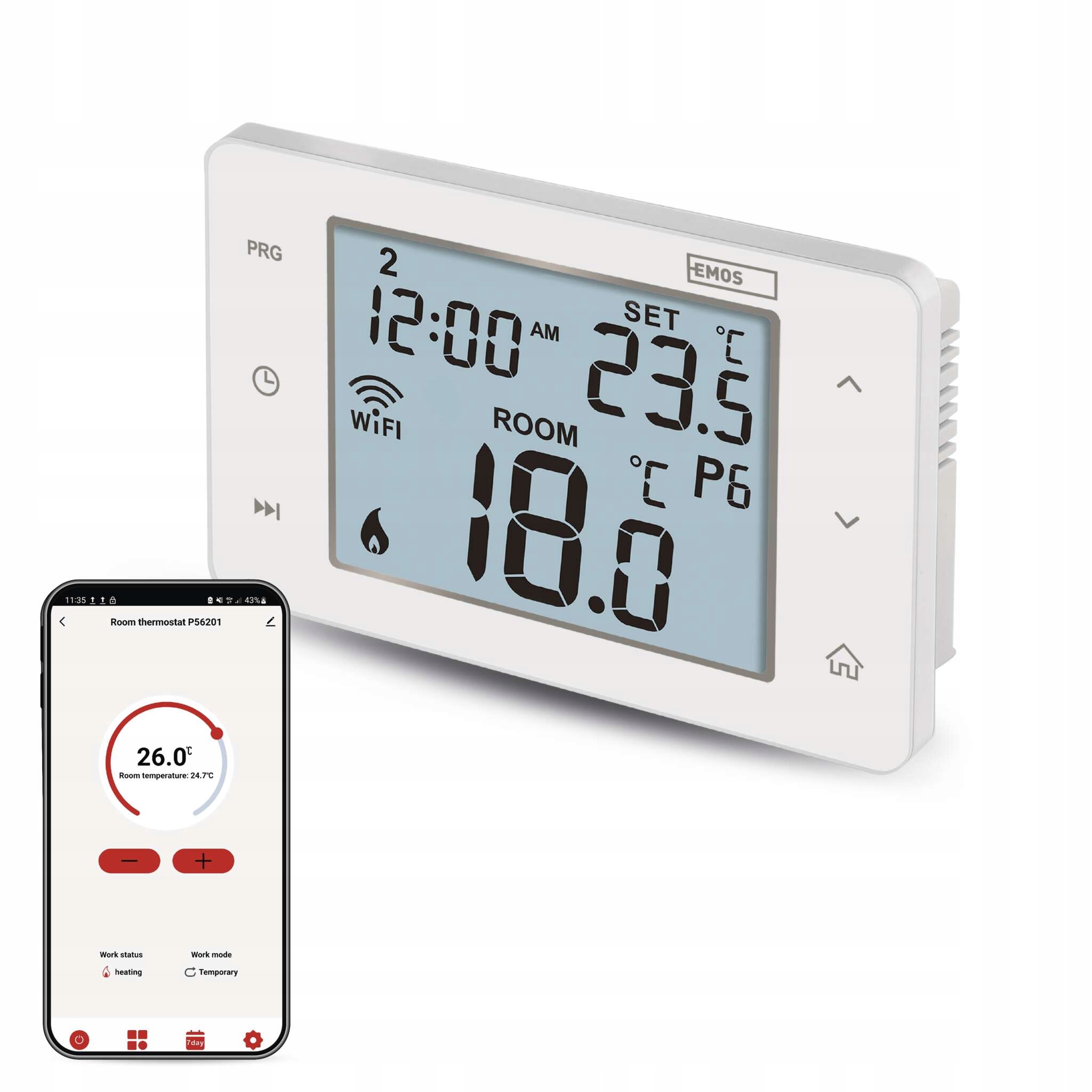 Emos Pokojový programovatelný drátový WiFi GoSmart termostat, P56201