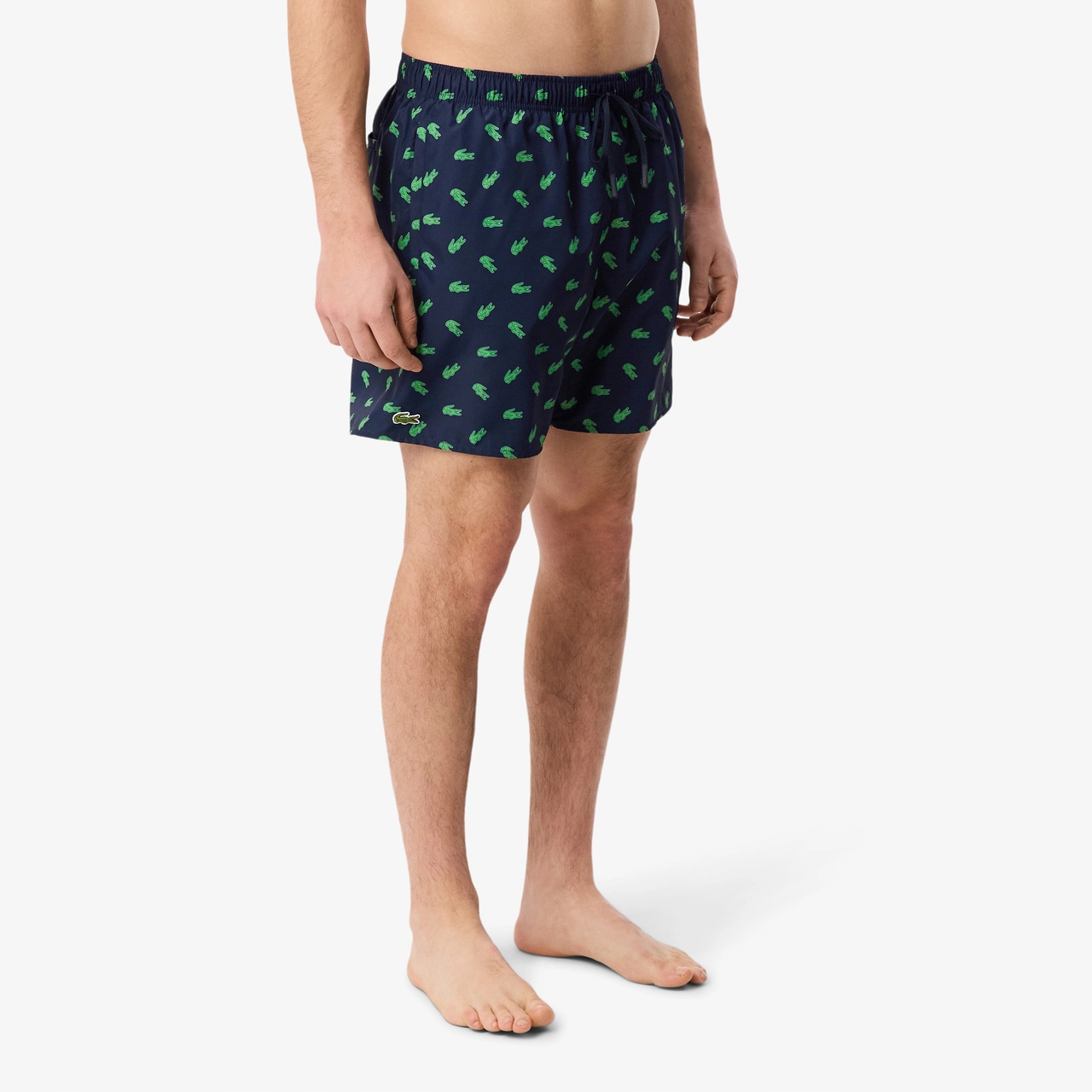 Lacoste Pánské plavky Crocodile Print Bleu Marine M