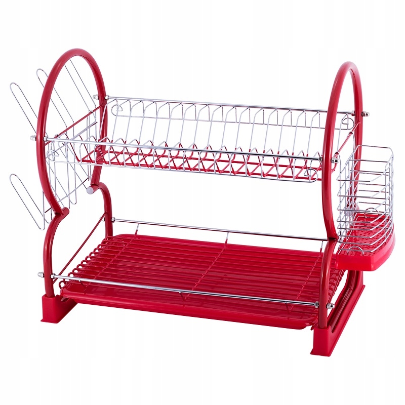 SUSZARKA DO NACZYŃ SZTUĆCE TALERZE STOJĄCA Z TACĄ OCIEKACZ