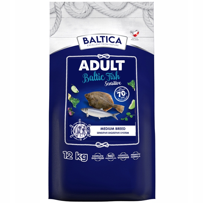Baltica Sensitive Baltic Fish Ryby Bałtyckie Adult Medium Breeds 12kg