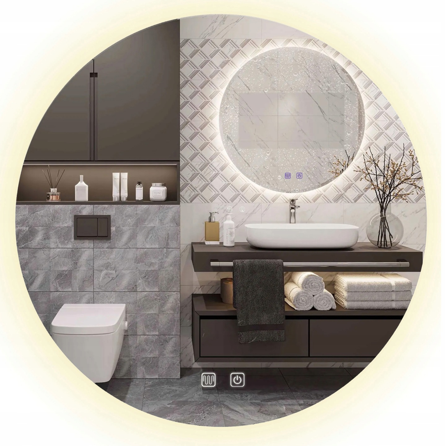 Zrcadlo S Led Osvětlením Pro Make-up Hzj 70 cm