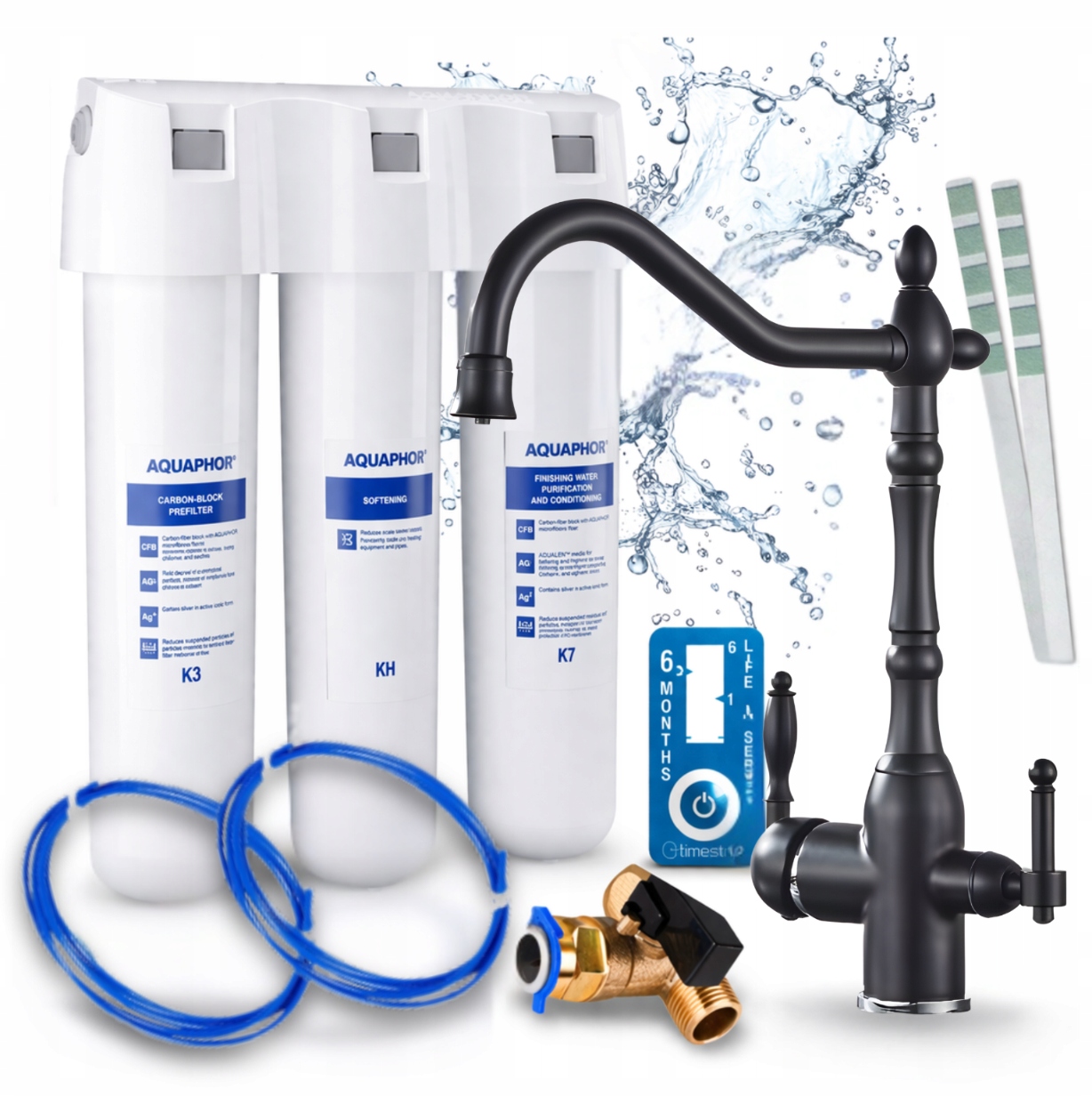 Čistič Vody Aquaphor Křišťál H A Kuchyňská Baterie Černá Retro Styl