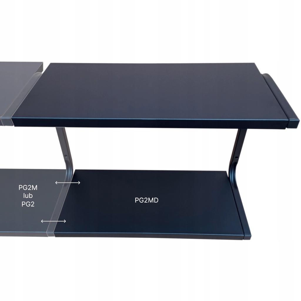 Półka metalowa ścienna 53 cm dodatkowa PG2MCD podwójna warsztat loft garaż Marka Obramet