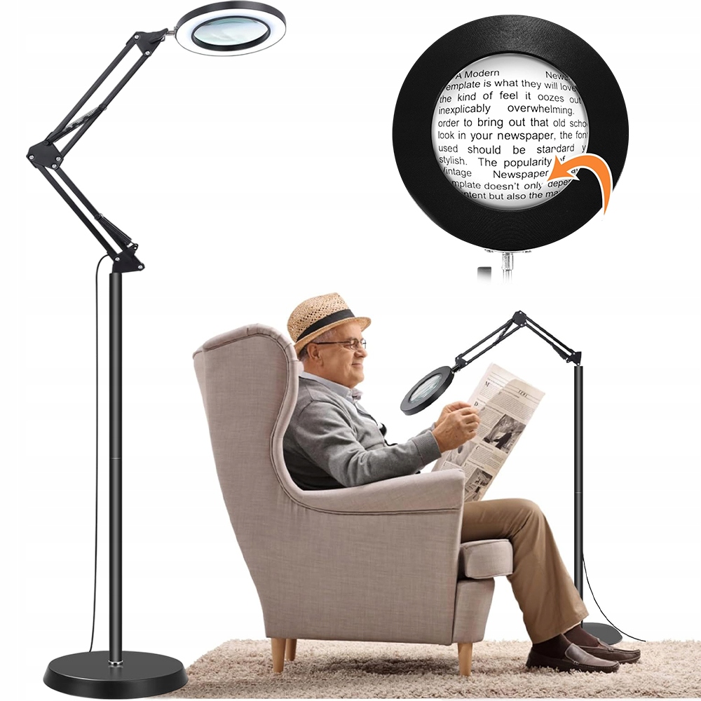 Stojací Zvětšovací Lampa 10X 72 Led 3 Barvy Regulace Jasu 110-220V