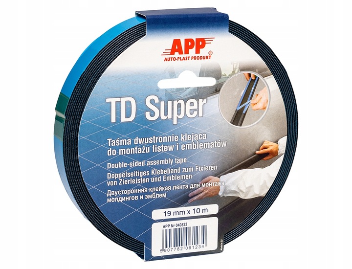 APP TD SUPER TAŚMA DWUSTRONNA PIANKOWA DO LISTEW I EMBLEMATÓW 19mm x 10m
