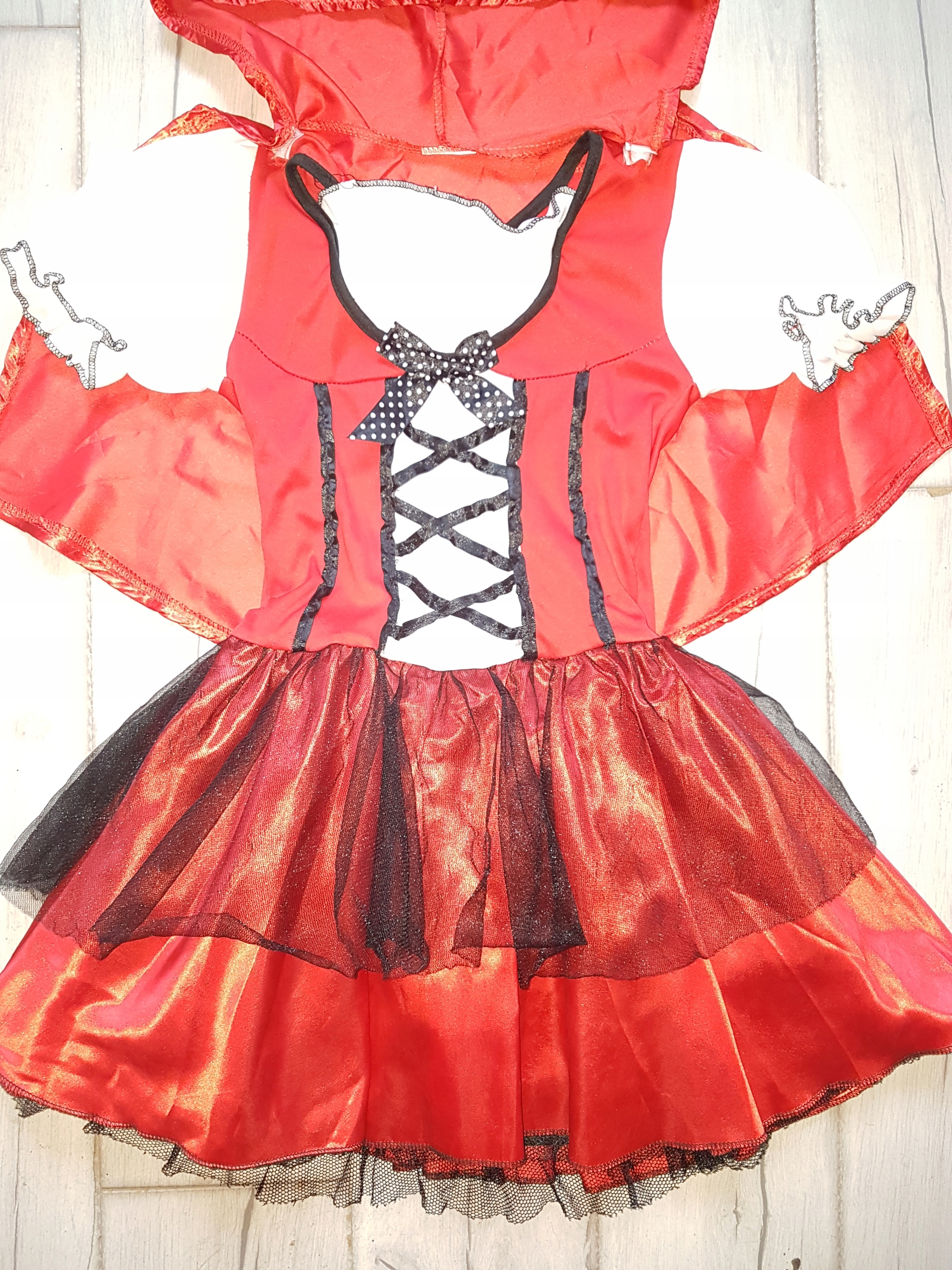 KOSTIUM STRÓJ SUKIENKA CZERWONY KAPTUREK 6-7 l Rozmiar 122-128