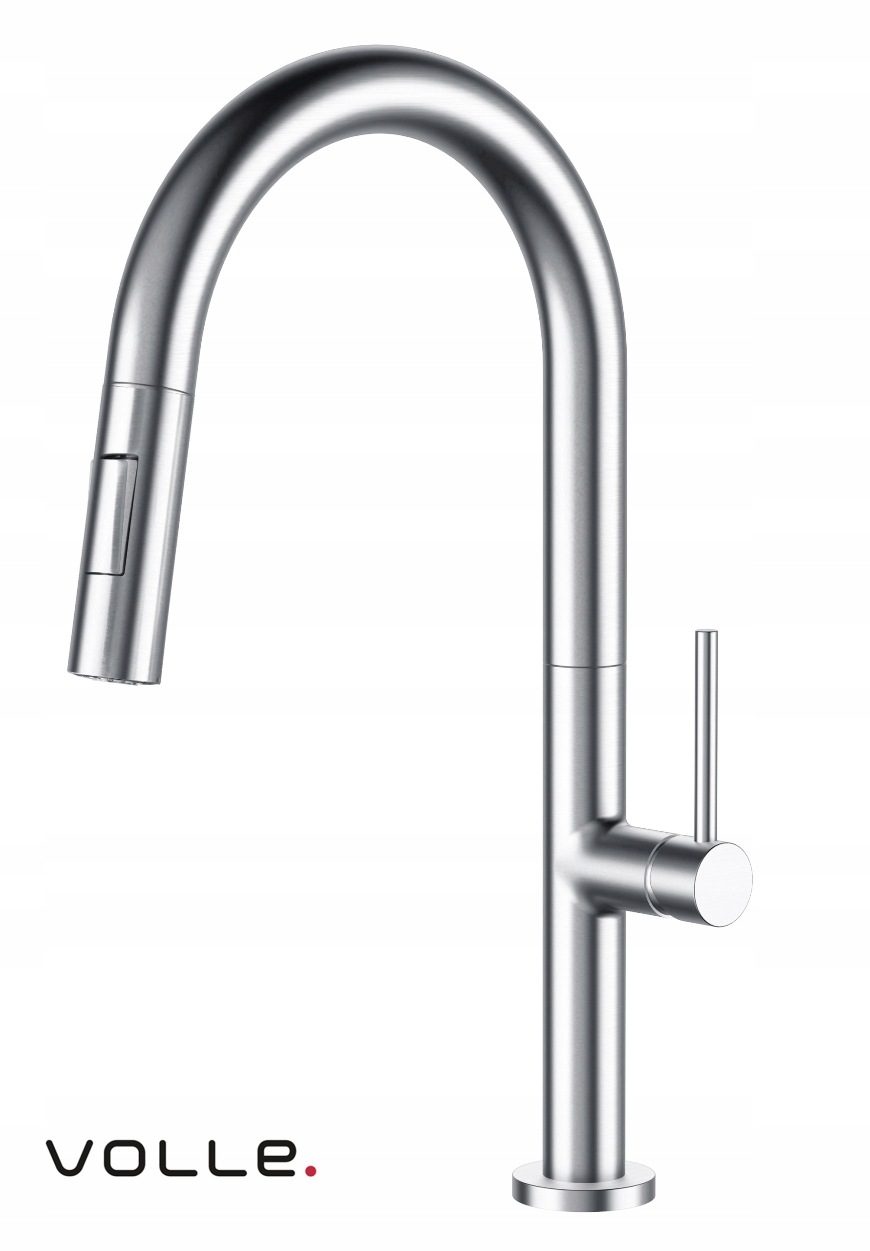 Stojanková kuchynská batéria s vyťahovacím výtokom, brúsená, chom Bravo, Volle