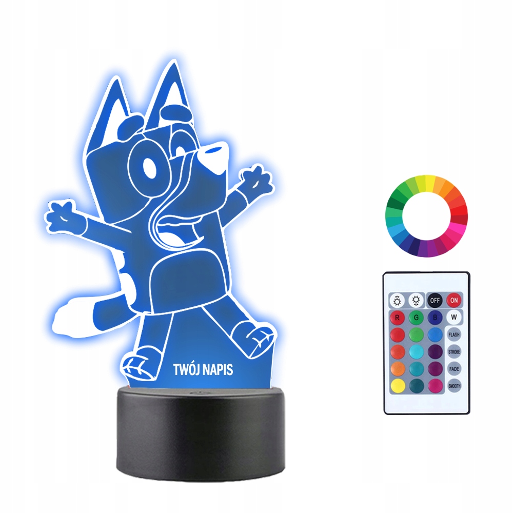 

Lampka Nocna 3D Led Bluey Pies Imię Grawer