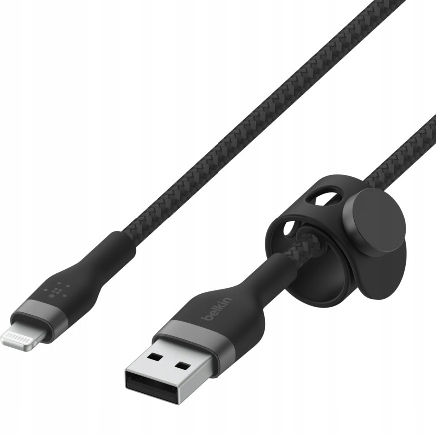 Kabel Usb-a Lightning, 12W, 2m, z oplotem, z magnesem, Belkin Pro Flex
