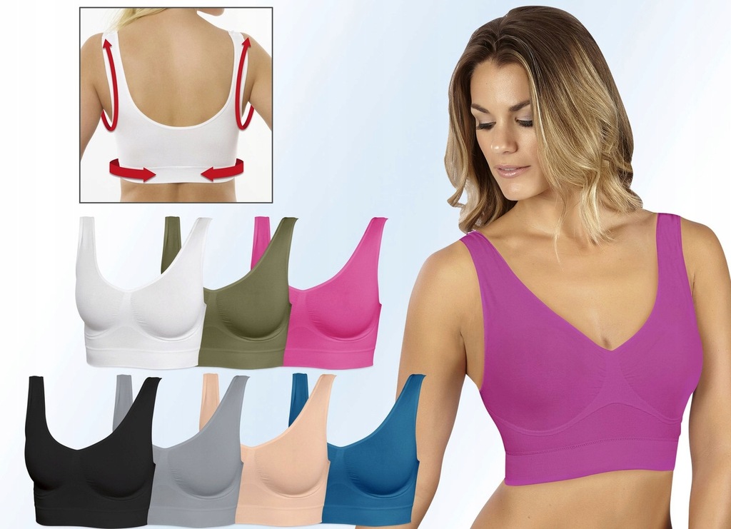 BIUSTONOSZ BEZSZWOWY KOMPLET 7 KOLORÓW SMART TEX R.XL Marka Inna marka