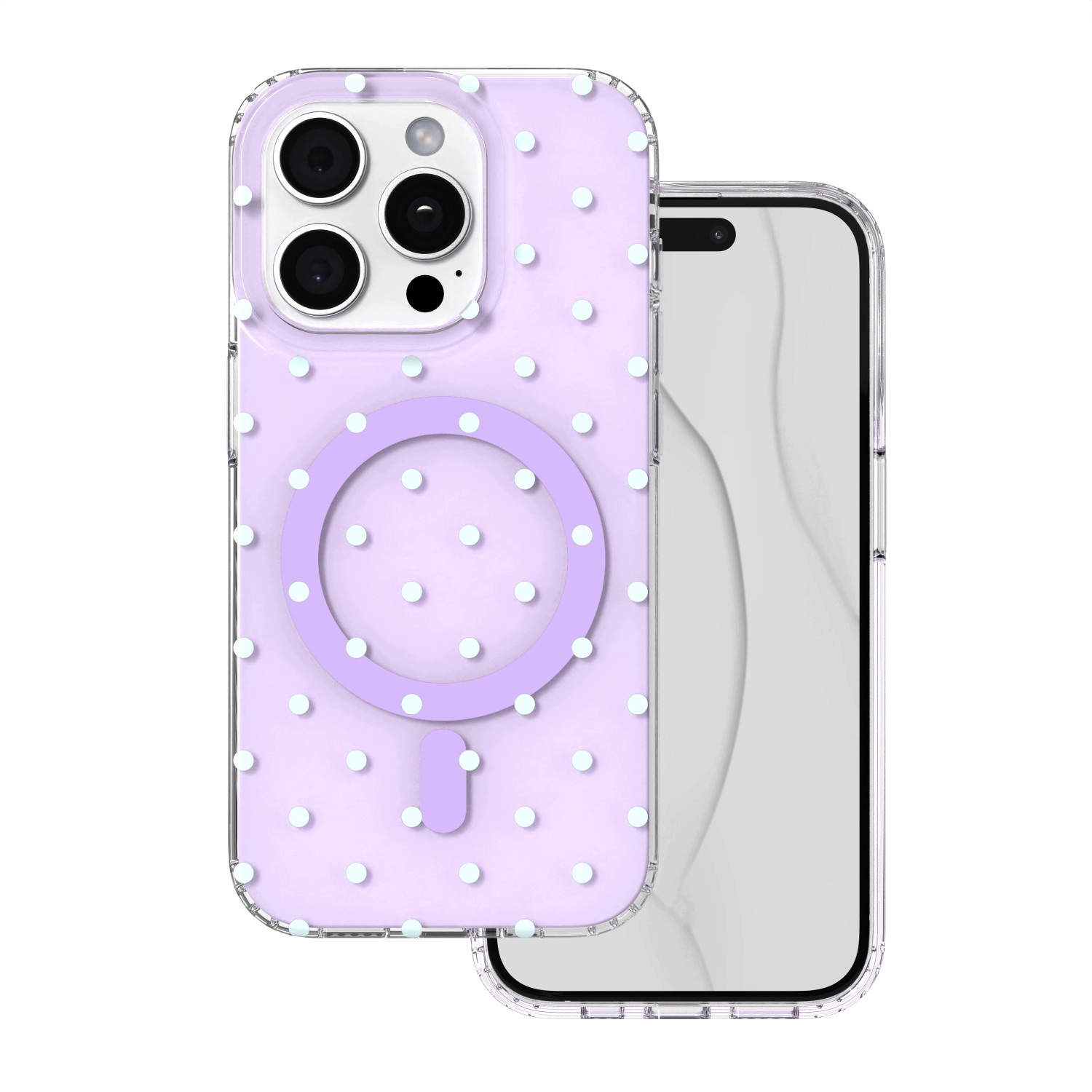 Nakładka Bubble Dots Mag do iphone 15 Pro 6,1" fioletowa Tfo