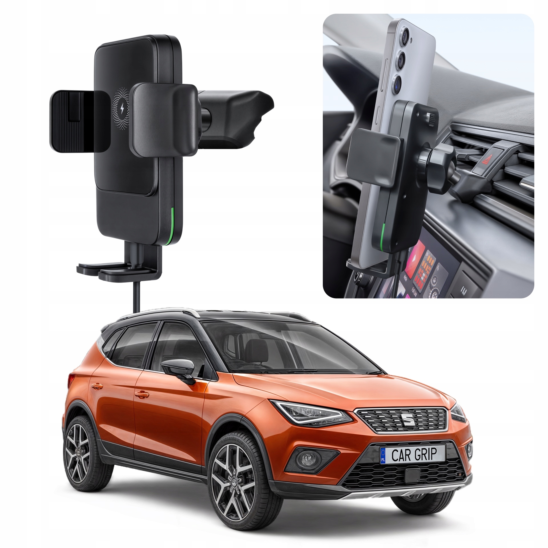 Uchwyt Grawitacyjny z ładowaniem Qc 3.0 do Seat Arona (2018-)