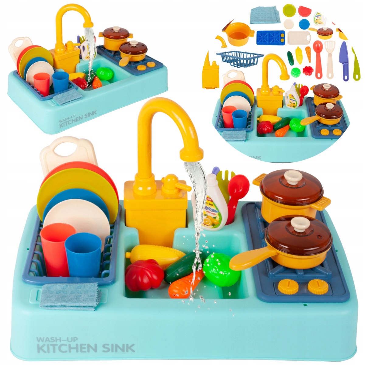 

Zlewozmywak Do Mycia Naczyń Kuchnia Kran Leci Woda