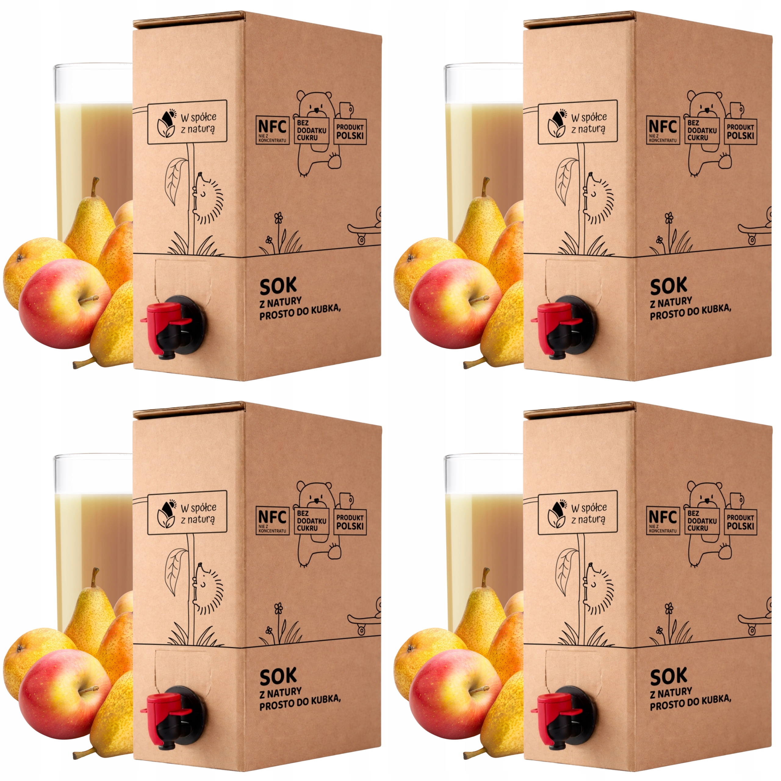 Sok z Jabłek i Gruszek 5l 100% Tłoczony Nfc Sok Jabłko-Gruszka zestaw