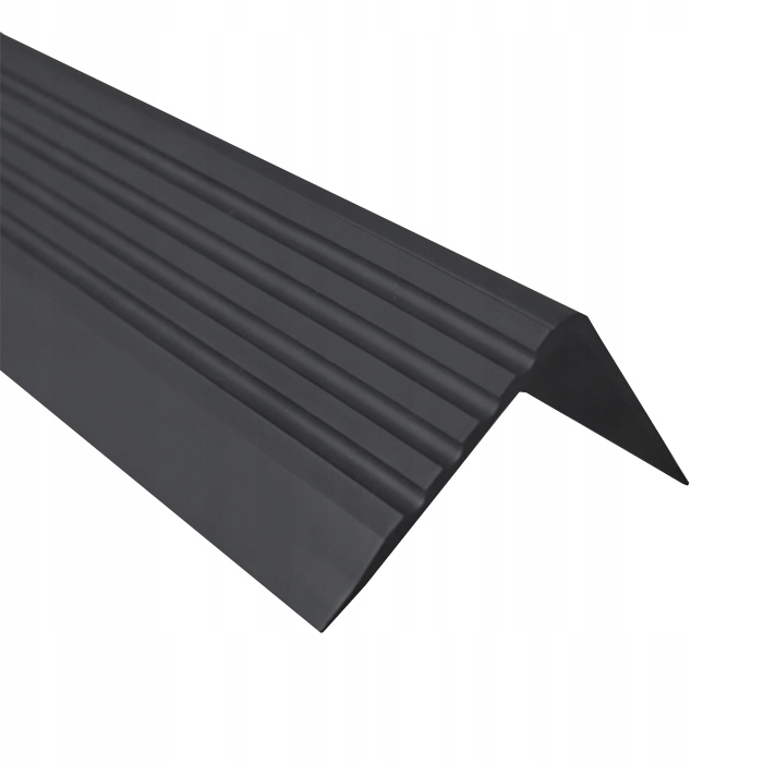 Protišmykový schodiskový profil, schodová špička z Pvc, čierna 150 cm, 50x42 mm