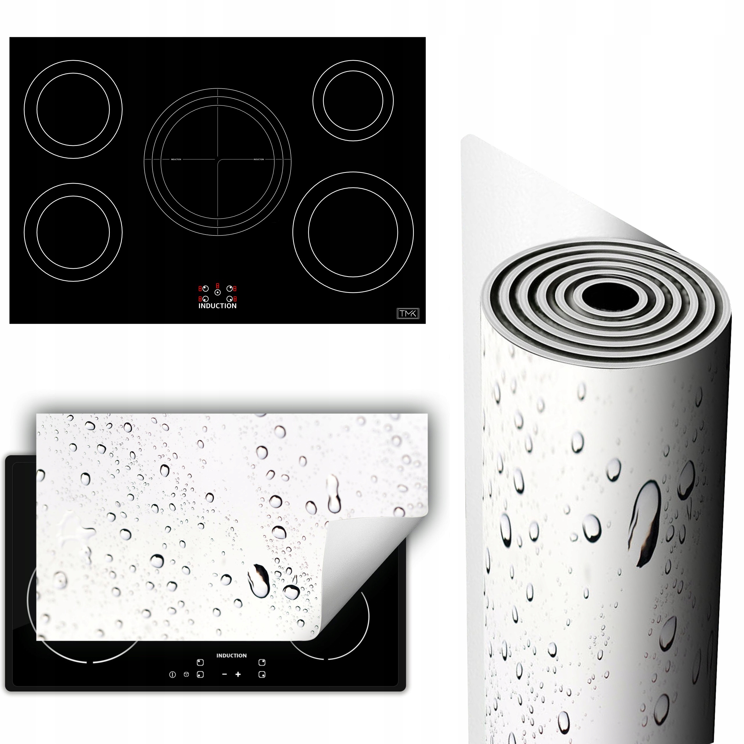 Vinylová Podložka Na Ochranu Kuchyňské Desky 90x52 bílá kapky