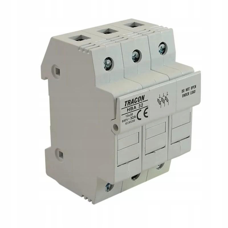 Modułowa podstawa bezpieczników cylindrycznych 32A 10x38 HBA-3P-32