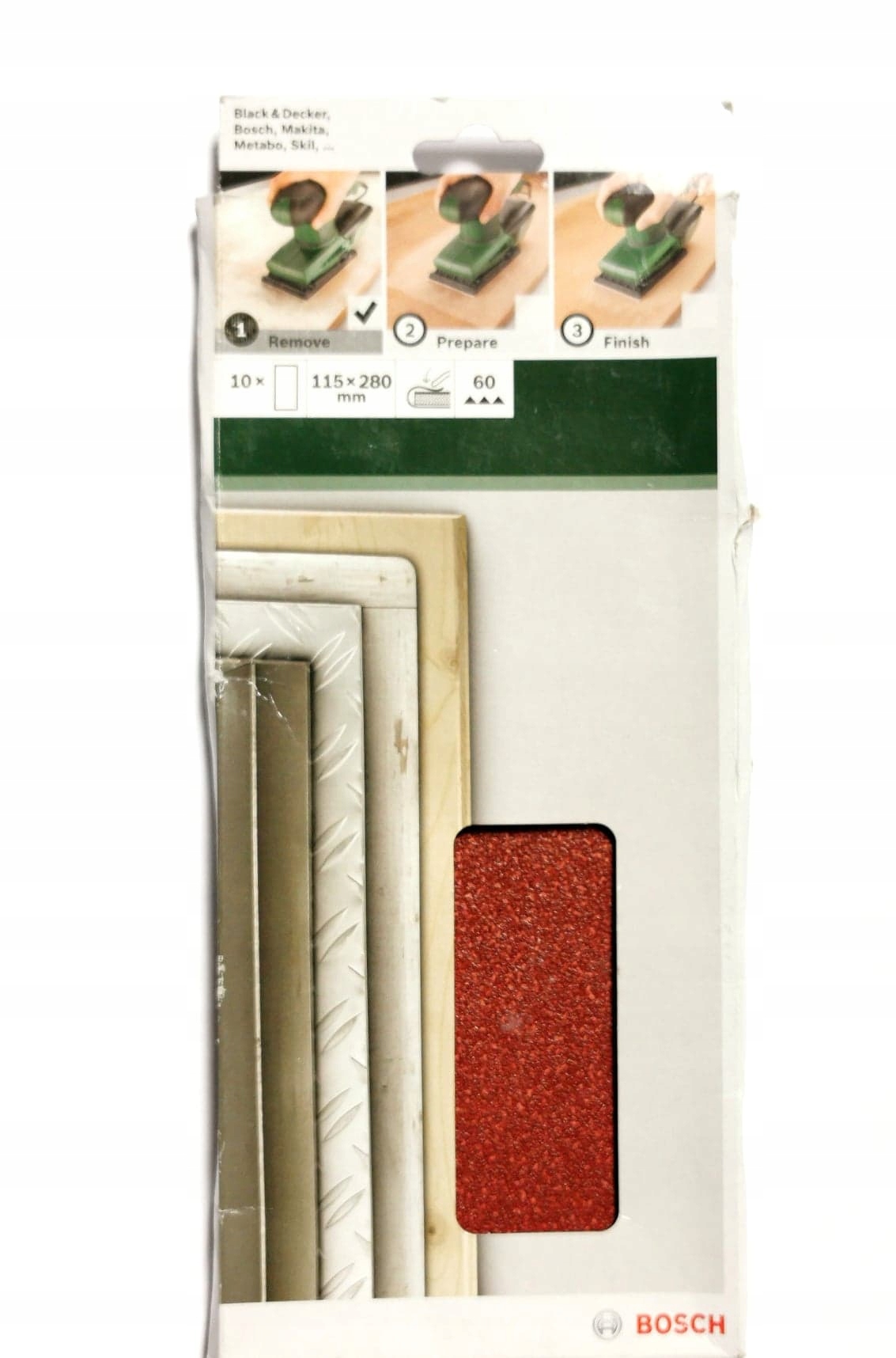

Papier ścierny Bosch 115x280 mm P60 10 sztuk