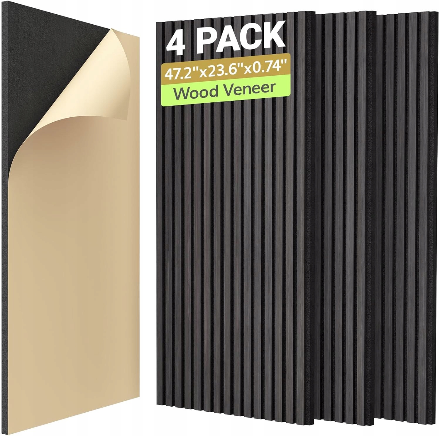 Tonor Akustické panely Stena Lamely Čierne 120x60 cm 4ks