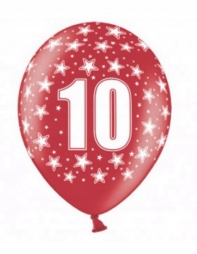 

Balon Z Cyfra 10, z okazji 10 urodzin, mix kolorow