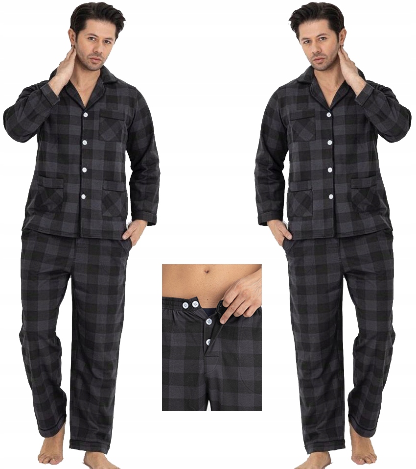 Morella piżama męska bawełna długi rękaw