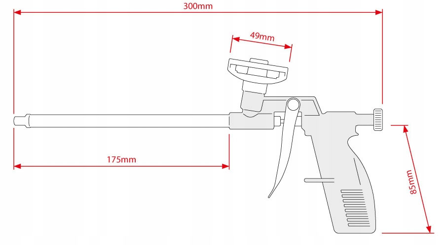PISTOLET DO PIANY MONTAŻOWEJ METALOWY DYSZA MOSIĘŻ Marka inna