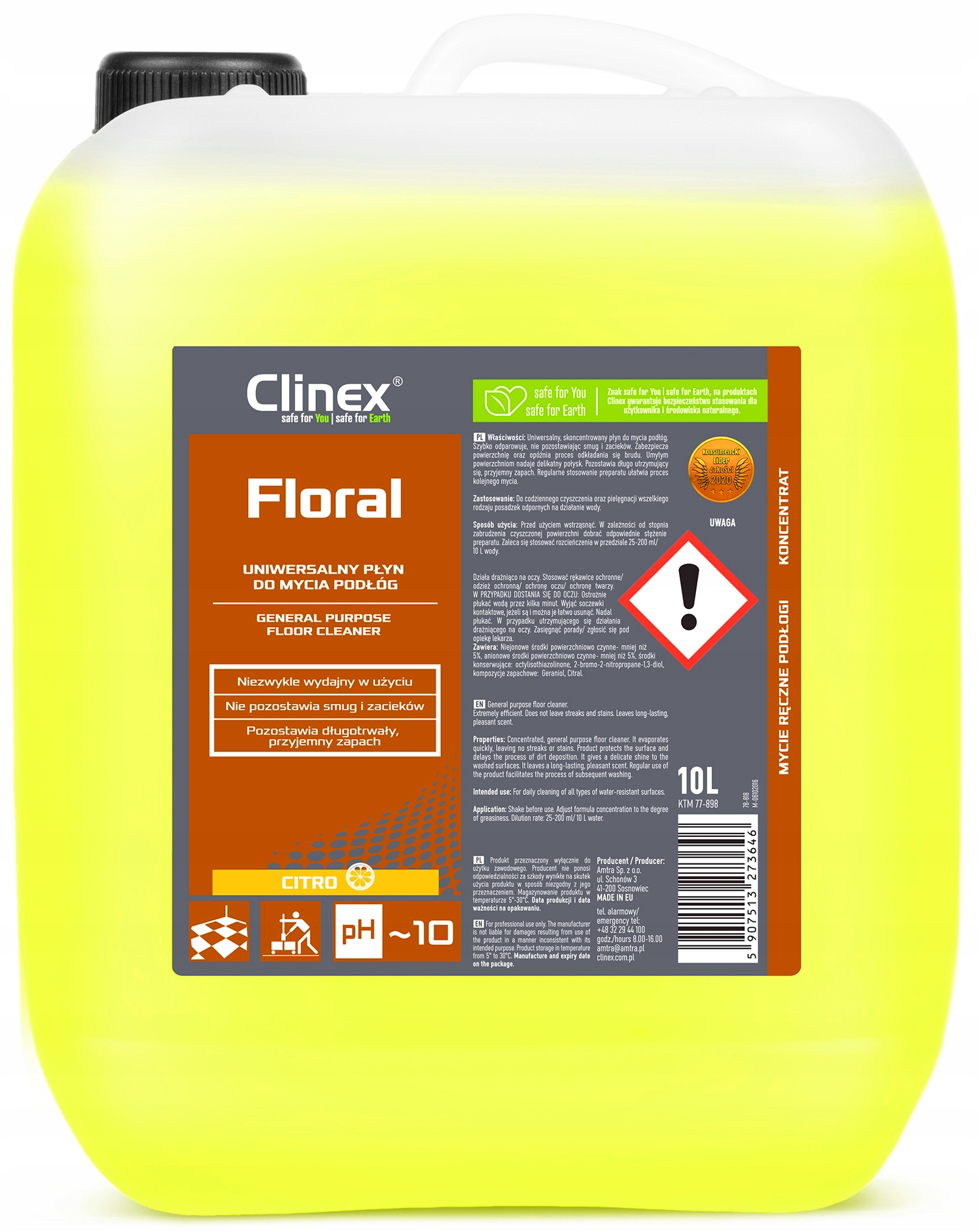 

Clinex Floral Citro Uniwersalny Płyn Do Podłóg 10L
