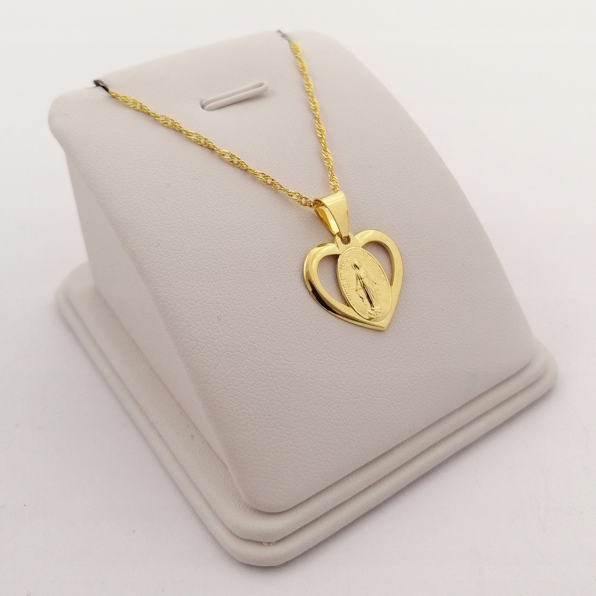 ZŁOTY ŁAŃCUSZEK + CUDOWNY MEDALIK MATKA BOSKA CUDOWNA 925/585 + GRAWER 42CM Marka Golden Celebrity