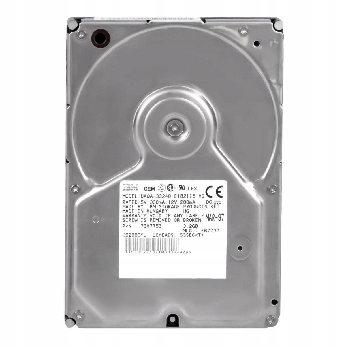 Ibm 73H7753 3.2GB 5.4K 16MB Ata 3.5" Hdd 3,2 Gb, 5400 ot/min, 3,5 palce