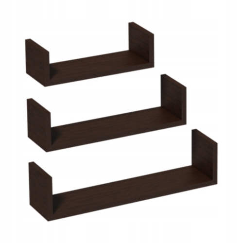 Półka samowisząca modułowa wenge FUS 3 elementy