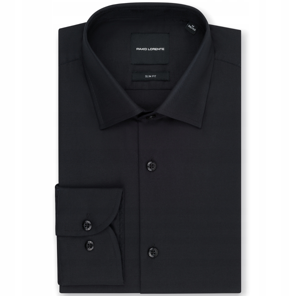 Elegantní černá bavlněná pánská košile Slim Fit Pako Lorente vel XXL