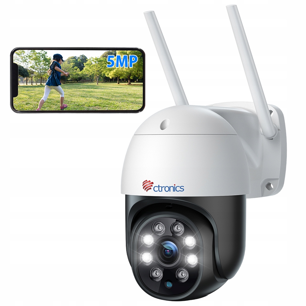 CTRONICS 5MP WiFi PTZ Kamera IP z Detekcją Osób i Nocnym Widzeniem — miniatura 9