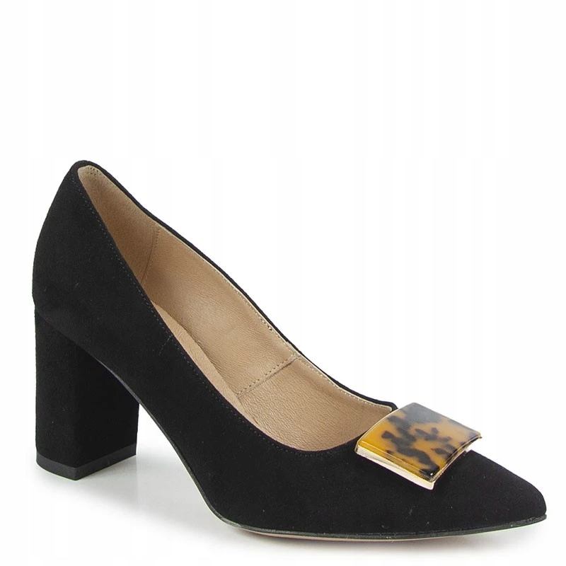 Laroni 3303 Černé Kožené Lodičky S Ozdobou 38 Flisella