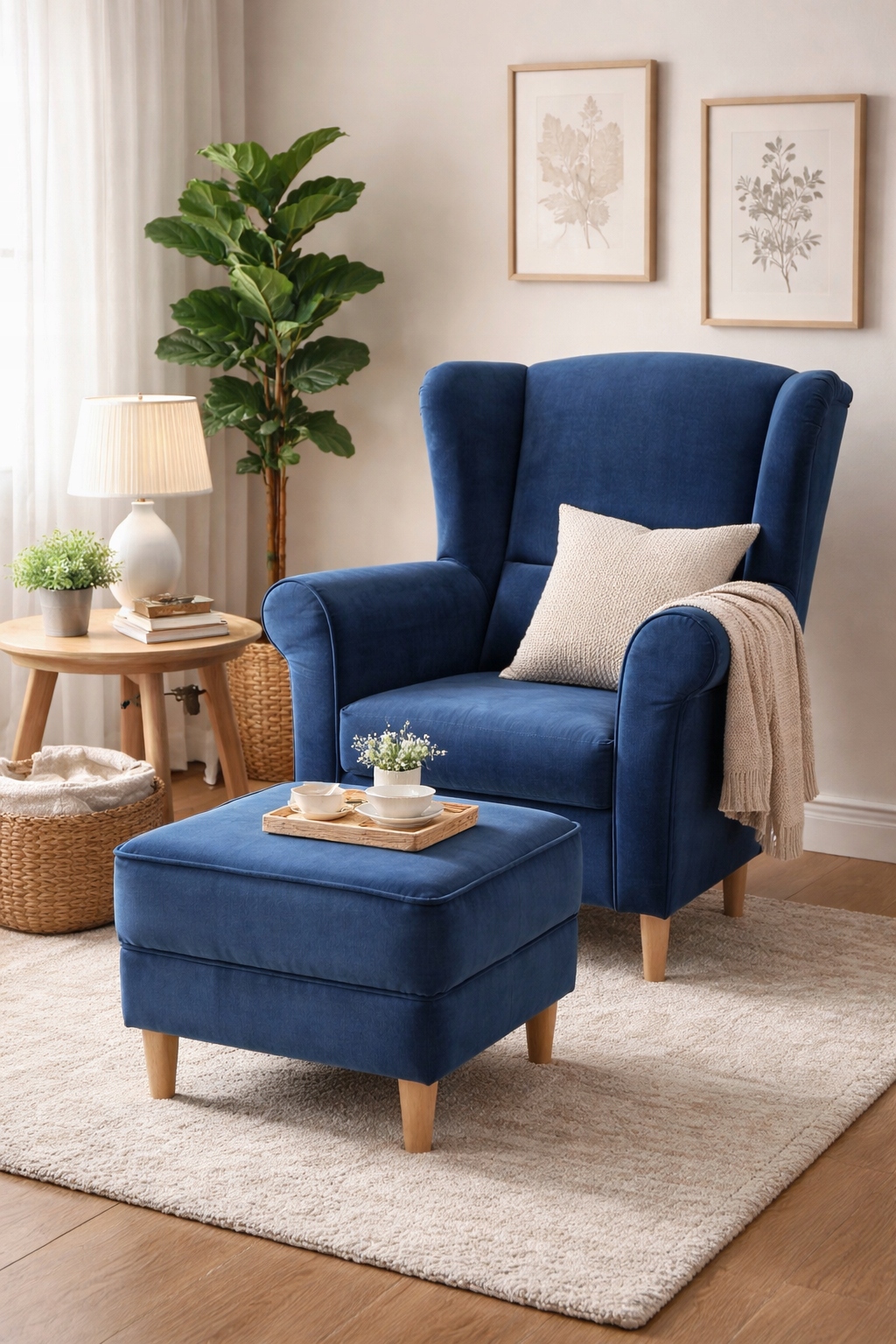 FOTEL USZAK Z PODNÓŻKIEM DO SALONU POKOJU SYPIALNI