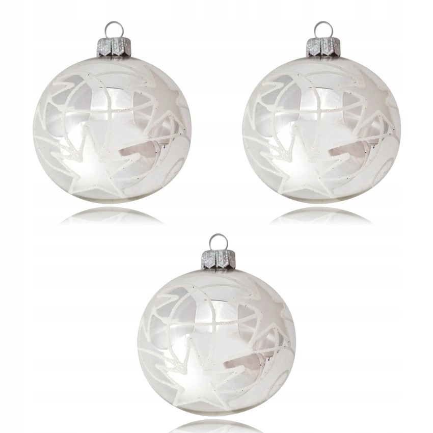 OUTLET Bombki 8cm/3szt dekor szklane choinkowe
