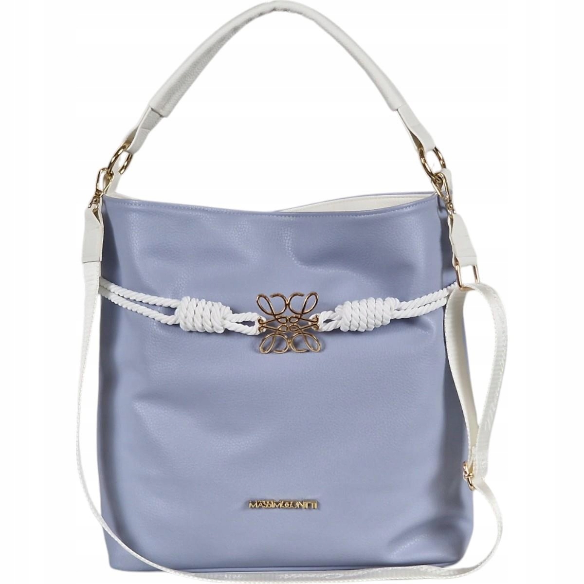 Massimo Contti shopper kabelka eko kůže modrá přes rameno